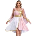 thumbnail image 1 of iiniim Womens Greek Toga for Halloween Cosplay Chiffon Sleeveless Dress Outfits Pink XL, 1 of 7
