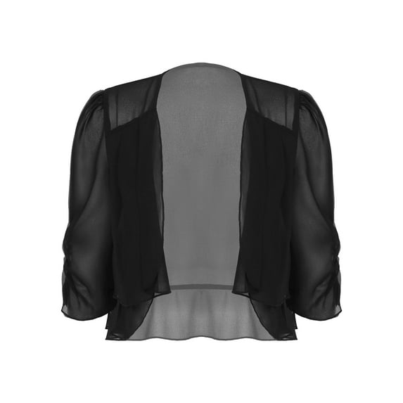 iiniim Womens Half Sleeve Chiffon Open Bolero Shrug Cardigan Casual Party Dress Cover Up Outerwear
