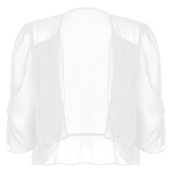 iiniim Womens Half Sleeve Chiffon Open Bolero Shrug Cardigan Casual Party Dress Cover Up Outerwear
