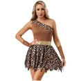 thumbnail image 1 of iiniim Womens Leopard Print Dress Halloween Outfits Costume with Over Sleeve Dark Brown M, 1 of 7