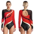 thumbnail image 1 of iiniim Womens Mock Neck Gymnastic Leotard Rhinestone Ballet Dance Unitard A Red L, 1 of 7