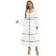 thumbnail image 1 of iiniim Womens Stand Collar Long Sleeve Buttons Cassock Robes Pulpit Liturgical Church Clergy Dress White XL, 1 of 7