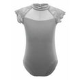 thumbnail image 1 of iiniim Youth Girls Gymnastics Leotard Floral Lace Ballet Dance Leotard Athletic Shirt Dancewear 5-16 A Grey 7-8, 1 of 7