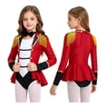 thumbnail image 1 of iiniim Girls Ringmaster Circus Show Long Sleeve Tassel Cap Tailcoat Gymnastics Leotard with Bowknot Red 4, 1 of 7