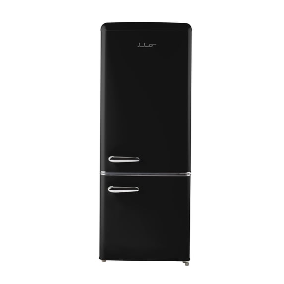 iio 7 cu. ft. Retro Refrigerator with Bottom Freezer, Midnight Black