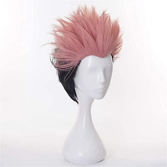 iirukaa Anime JJK Ryomen Sukuna Wig Ryomen Sukuna Cosplay Wig with Wig Cap Heat Resistant Synthetic Hair for Festival, Holiday, Cosplay Party, Comic Exhibitions