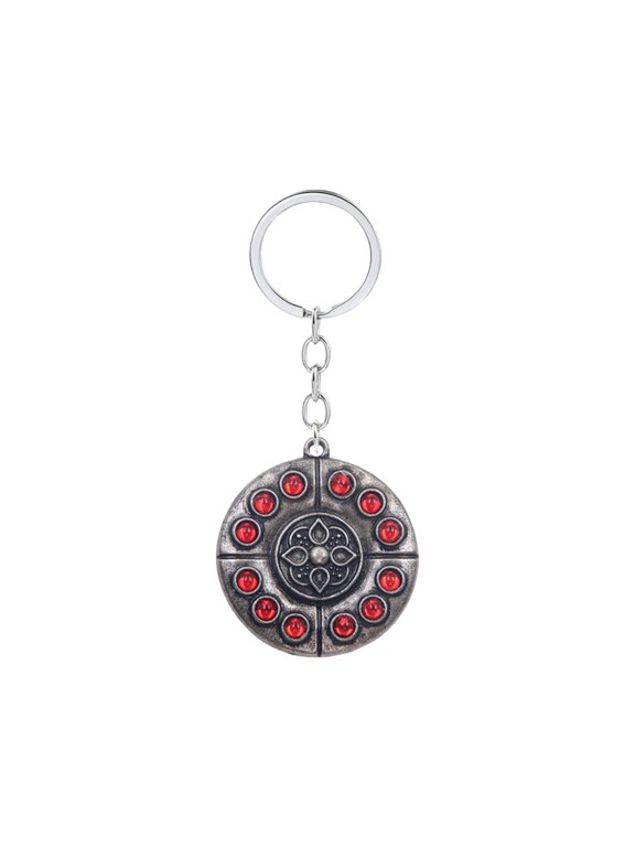 Game ER Crimson Amber Medallion +2 Keychain Cosplay Pendant Ornament Game Props Accessories Merch Creative Lightweight