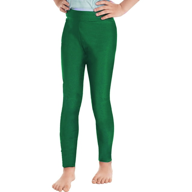 iixpin Ballet Tights for Girls Toddler Footless Stockings Dance Leggings Compression Tights Gymnastics Skinny Bottoms Dark Green 6