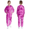 thumbnail image 1 of iixpin Boys Girls 2Pcs Dance Outfits Sequin Jacket with Pants Set Hip Hop Jazz Dance Birthday Party Costume Hot Pink 10, 1 of 6