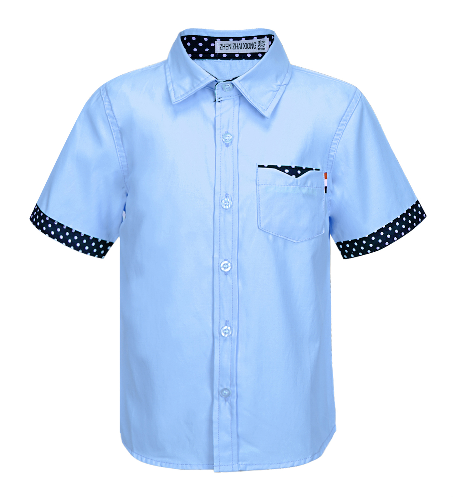 French Toast Camicia Oxford A Maniche Corte Per Ragazzi, Colore Azzurro Chiaro, Taglia 7 (Standard E Husky)