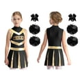 thumbnail image 1 of iixpin Cheer Leader Costume for Girls Sports Dress Outfit 6-16 Years Cheerleading Uniform Performance Dancewear A Black 12, 1 of 6