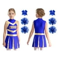 thumbnail image 1 of iixpin Cheer Leader Costume for Girls Sports Dress Outfit 6-16 Years Cheerleading Uniform Performance Dancewear B Blue 10, 1 of 6
