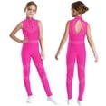 thumbnail image 1 of iixpin Full Body Jumpsuit for Girls Long Sleeves Biketards Tumbling Dance Leotard Skating Romper Bodysuit Hot Pink 10, 1 of 6