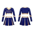 thumbnail image 1 of iixpin Girls Cheerleading Costume for Schoolgirls Cheer Leader Uniform Dance Crop Top with Skirts Cosplay Party Outfit Navy Blue 6, 1 of 6