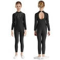 thumbnail image 1 of iixpin Girls Full Body Unitard Gymnastics Dance Jumpsuit Catsuit Full Length Bodysuit Tank Ballet Leotard Black 10, 1 of 6