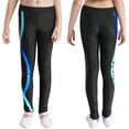 thumbnail image 1 of iixpin Girls High Waist Leggings Active Sport Jeggings Slim Fit Tights Gym Workout Yoga Dance Pants  Activewear Black&Blue 6, 1 of 7