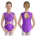 thumbnail image 1 of iixpin Girls One Piece Gymnastics Leotards Sparkle Ballet Outfit Tumbling Sleeveless Dance Unitard 6-16 Years Purple 14, 1 of 6