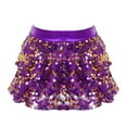 thumbnail image 1 of iixpin Girls Sequins Ruffle Dance Skirts Ballet Tutu Skirts Modern Dance Skirted Shorts Performance Skorts Purple 8, 1 of 5