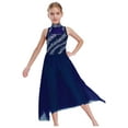 thumbnail image 1 of iixpin Girls Sparkle Ballet Leotard Dress Jazz Latin Lyrical Dance Outfits Gymnastics Leotard Flowy Skirted Navy Blue 16, 1 of 5