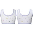 thumbnail image 1 of iixpin Girls Sports Bra Kids Cute Print Unpadded Crop Top Cotton Soft Seamless Cami Bralette Undershirts Flower B 7-8, 1 of 7