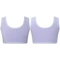 thumbnail image 1 of iixpin Girls Sports Bra Kids Cute Print Unpadded Crop Top Cotton Soft Seamless Cami Bralette Undershirts Purple 13-14, 1 of 7