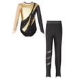 thumbnail image 1 of iixpin Gymnastics Leotards for Girls Dance Unitards and Leggings Biketards 2 Piece Dance Outfits Full Body Jumpsuit Gold 8, 1 of 5
