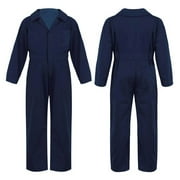 iixpin Kid Boys Coverall Jumpsuit Mechanic Boiler Suit Flightsuit Uniform Outfits Carnival Party Halloween Costume Dark Blue 14