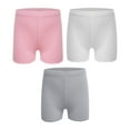thumbnail image 1 of iixpin Kids Girls 3 Pack Ice Silk Shorts Dance Bike Shorts Gymnastics Yoga Athletic Bottom Safety Shorts Under Dress Gray&White&Pink 5-6, 1 of 6