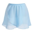 thumbnail image 1 of iixpin Kids Girls Ballet Dance Chiffon Wrap Skirt Elastic Waist Classic Gymnastic Training Skirts Ballerina Outfits Light Blue 10-14, 1 of 7