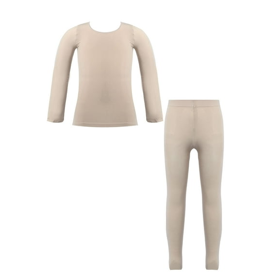 iixpin Kids Girls Boys Thermal Underwear Set Winter Warm Base Layers Undergarments Set Nude 8