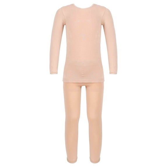 iixpin Kids Girls Boys Thermal Underwear Set Winter Warm Base Layers Undergarments Set Nude B 10