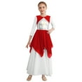 thumbnail image 1 of iixpin Kids Girls Metallic Liturgical Praise Dance Dress Sleeveless Lyrical Ballet Dance Dresses Performance Costume Red 16, 1 of 7