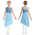 thumbnail image 1 of iixpin Kids Girls Modern Lyrical Dance Dress Shiny Latin Jazz Ballet Dance Performance Lyrical Outfit Light Blue 6, 1 of 6