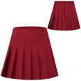 thumbnail image 1 of iixpin Kids Girls Pleated Mini Skirts School Uniform Skirts High Waist Golf Tennis Scooter Skirts Skater Skorts Burgundy 2-3, 1 of 7