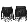 thumbnail image 1 of iixpin Kids Girls Sequin Tassel Latin Dance Skirt Hip Hop Jazz Belly Dance Ballroom Performance Costume Dancewear Black 14, 1 of 6