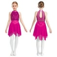 thumbnail image 1 of iixpin Kids Girls Shiny Rhinestone Halter Figure Ice Skating Dress Lyrical Modern Ballet Leotard Dance Dress Hot Pink 16, 1 of 6