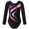 thumbnail image 1 of iixpin Kids Girls Sparkly Gymnastics Leotards One Piece Long Sleeve Ballet Dance Bodysuit Unitards Practice Outfits Pink 6, 1 of 5