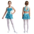 thumbnail image 1 of iixpin Kids Girls Tiered Ruffle Sequins Latin Salsa Samba Rumba Dance Costumes Sleeveless Metallic Dresses Light Blue 16, 1 of 6