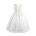 iixpin Kids Sleeveless Flower Girl Princess Dress Floral Lace
