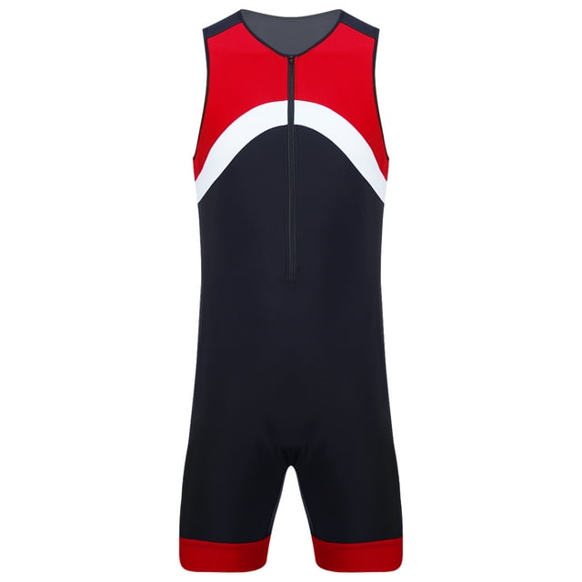 iixpin Men One Piece Swimming Jumpsuit Sleeveless Zip Up Bodysuit Surfing Sunbathing Swimsuit