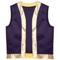 thumbnail image 1 of iixpin Men's Arabian Prince Lamp Cosplay Halloween Costume Vest Open Front Waistcoat Fancy Dress Purple S, 1 of 5