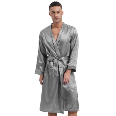 FashGudim 100% Cotton Knit Robe for Men Lightweight Summer Robes Thin ...