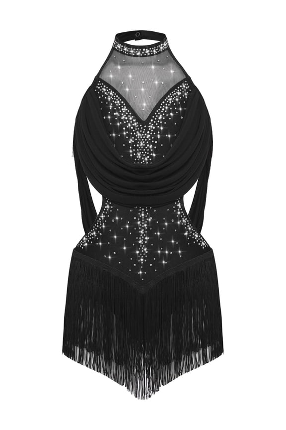 Teen Girls Modern Ballet Tutu Skirt Contemporary Latin Jazz Dancewear Salsa Tango Lyrical Dance Outfits Black 14