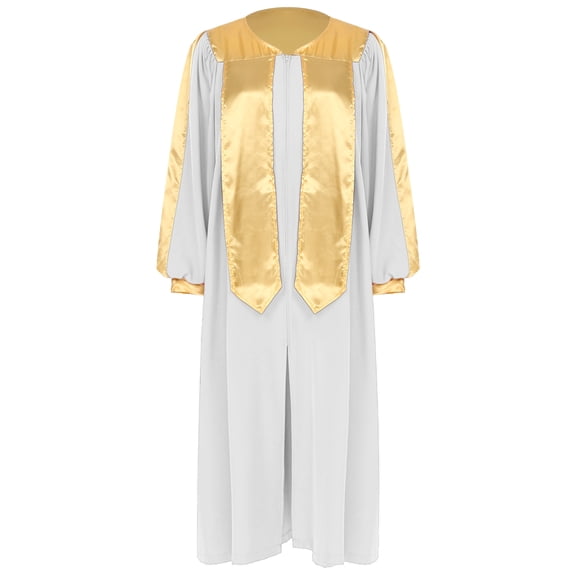 iixpin Unisex Adults Church Choir Robes Graduation Dress Gown Baptismal Robes White L