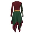 thumbnail image 1 of iixpin Women Liturgical Praise Dance Dresses Long Sleeve Printed Church Worship Dancewear For Themed Party Burgundy XXL, 1 of 5