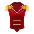 thumbnail image 1 of iixpin Women's Ringmaster Tailcoat Circus Costume Shoulder Epaulets Tassel Steampunk Jacket Red XL, 1 of 7
