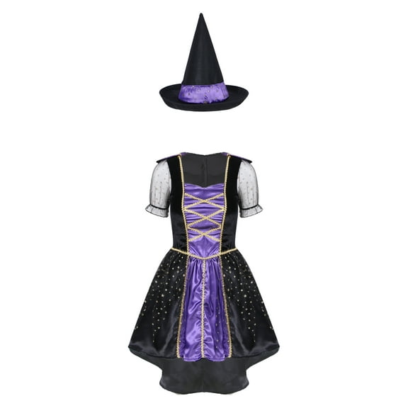 iixpin Womens Halloween Vampire Witch Cosplay Costume Carnival Party Princess Fancy Dress Up Clothes Purple XL