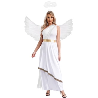 knee length dresses for ladies HOMELEX Kids Angel Costume With Halo Christmas Church Robes Angel Dres