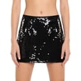 thumbnail image 1 of iixpin Womens Sequin Skirt Side Zipper Fully Lined Short Skirt Glittery Bodycon Miniskirt Black M, 1 of 6