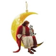 thumbnail image 1 of iju7gthy 4th of July Dog and Jesus Sitting on The Moon Hanging Ornament, Christmas Ornament Decoration, 1 of 9